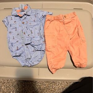 Boys Blue button up and Pants Set